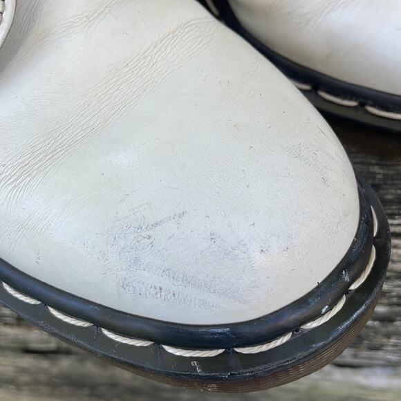 Vintage Dr Martens 1460 MIE England White Combat Boots Women's 7 US / 5 UK - Picture 8 of 16
